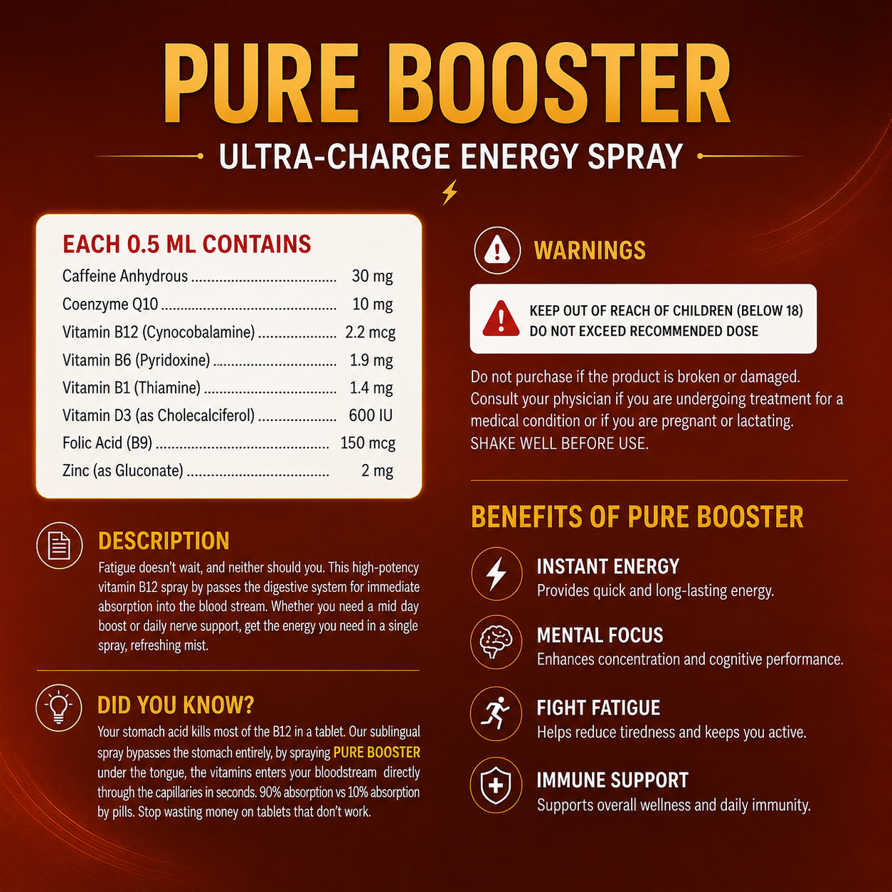 Nexura Pure Pure Booster Sublingual Spray - 15 ml - Image 5